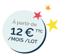A partir de 12€ par /mois /lot TTC